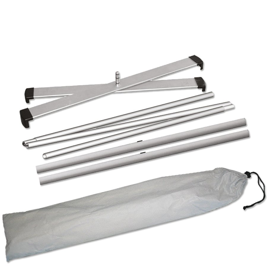 Cross Banner Display Aluminium utan Banner och Tryck, 80x200 cm, Silver