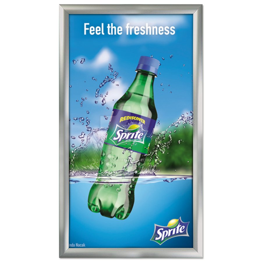 F&auml;llbar ram, alu/silver, 45 mm profil, 100 x 200 cm