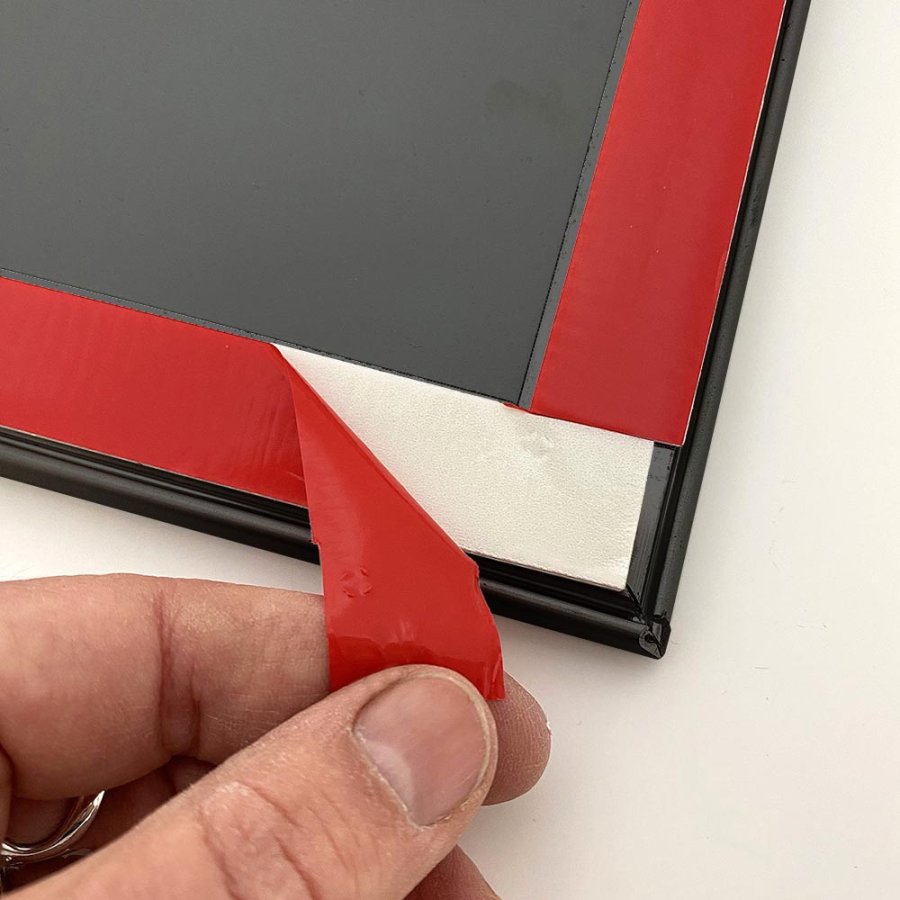 Sn&auml;ppram, 25 mm profil med tejp - Fast-Fix, Silver, A5 - 14,8 x 21 cm