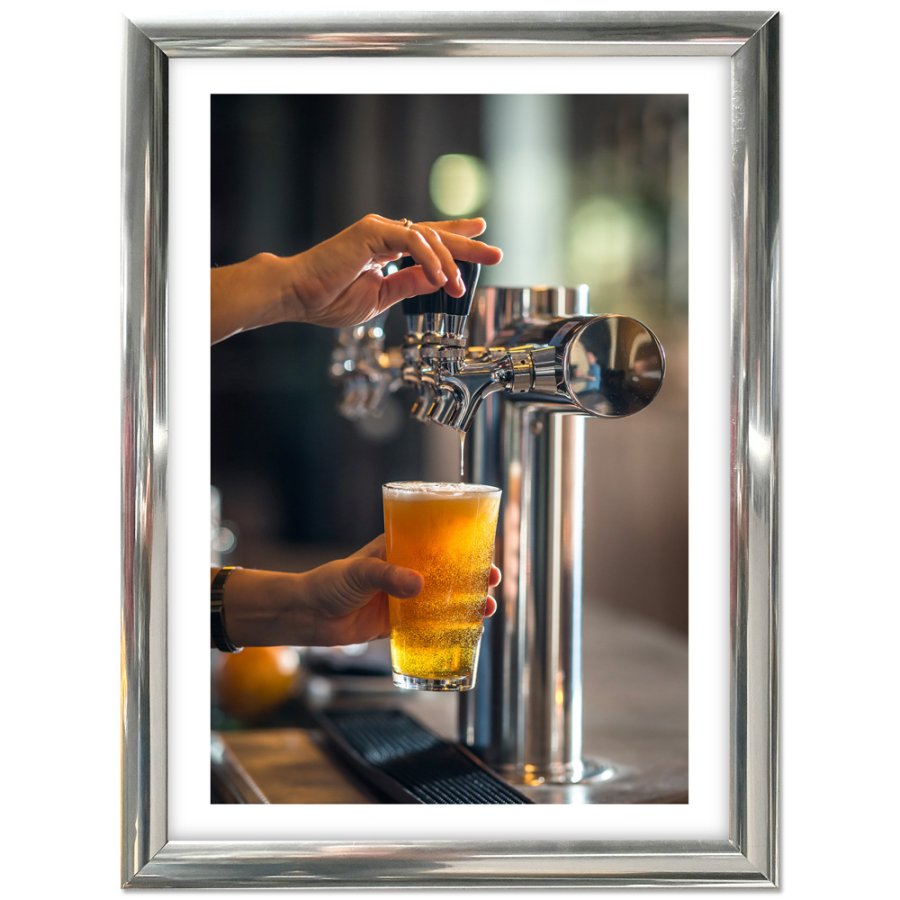 Alu sn&auml;ppramar - 25 mm - 50x70 cm - Krom look