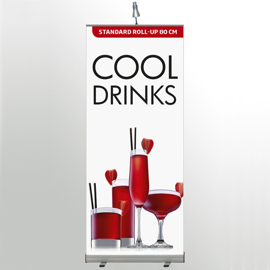 Euro Roll-up enkelsidig kassett, 85x220 cm - silver