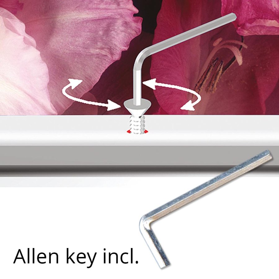 Alu sn&auml;ppramar l&aring;sbar - 32 mm - 50x70 cm - silver