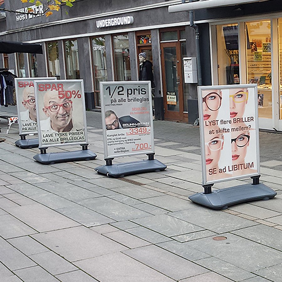 Gatupratare, Wind-Sign Waterbase Budget, 40 mm profil, Silver, A1 - 59,4 x 84,1 cm