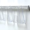 Broschyrh&aring;llare f&ouml;r v&auml;gg, aluminiumlist med 3 st. M65 akrylh&aring;llare #2