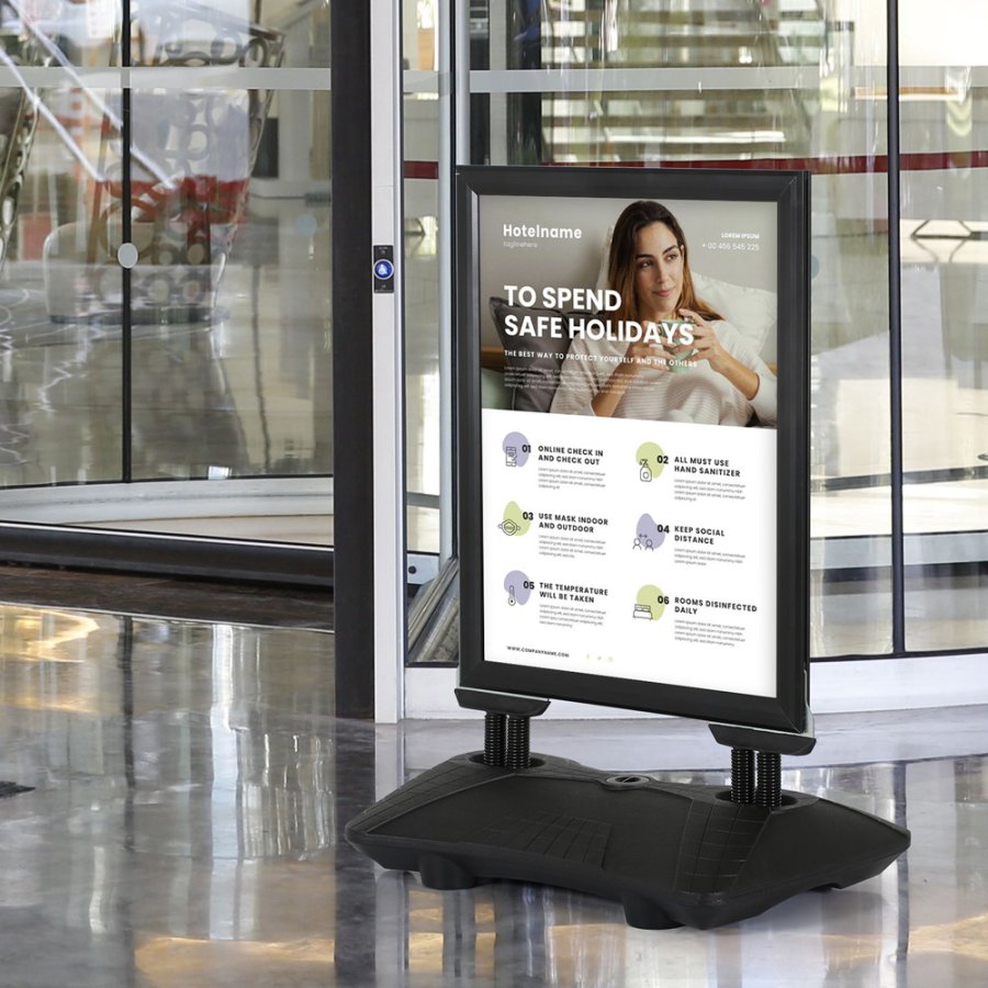 Wind-Sign Pro Gatupratare - 50x70 cm - svart