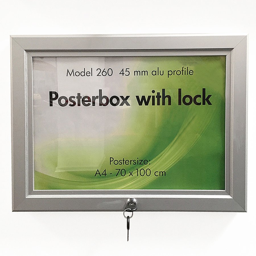 Posterbox med l&aring;s - A4