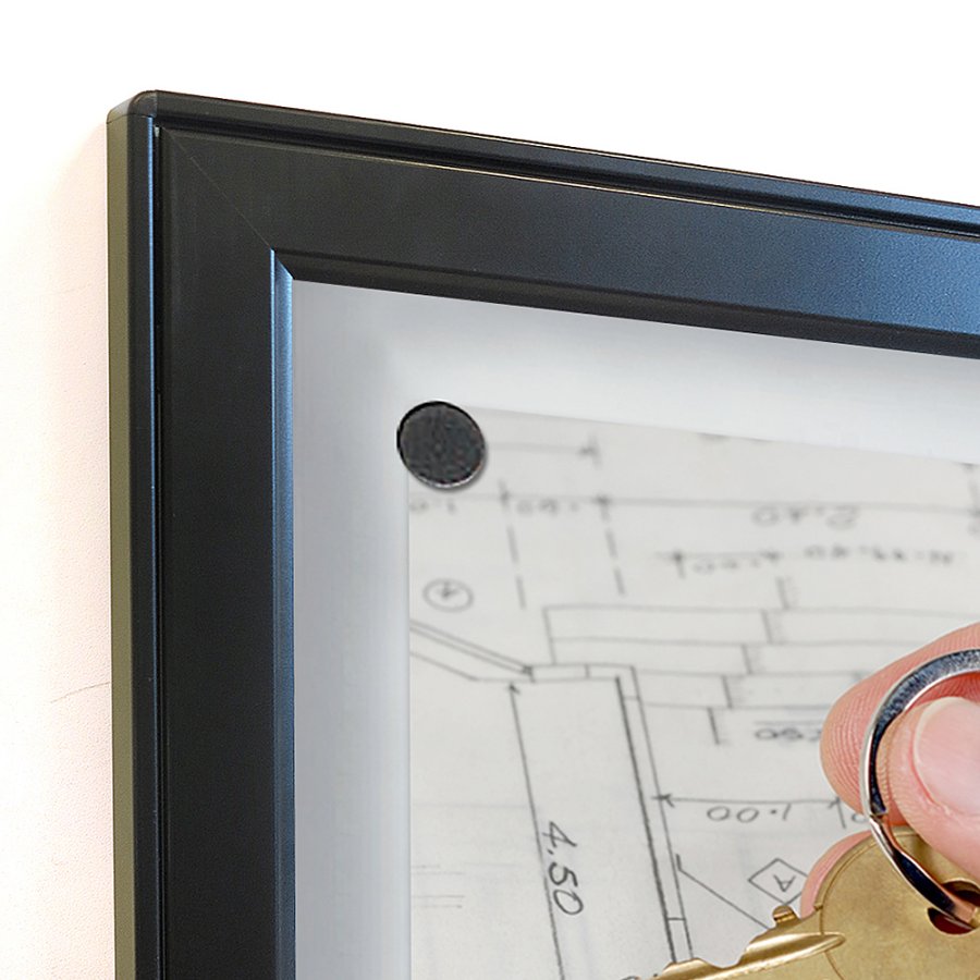 H&auml;ngsk&aring;p magnetiskt med l&aring;s - 12xA4 - svart