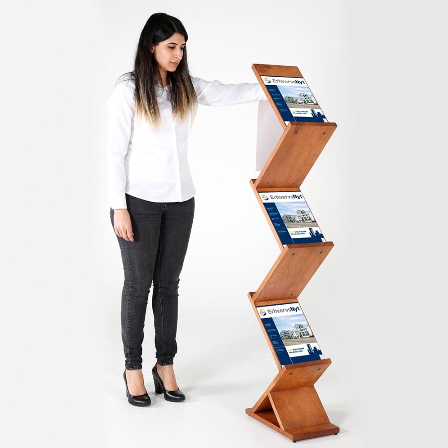 Broschyrh&aring;llare i tr&auml; Zig Zag, 5 x A4