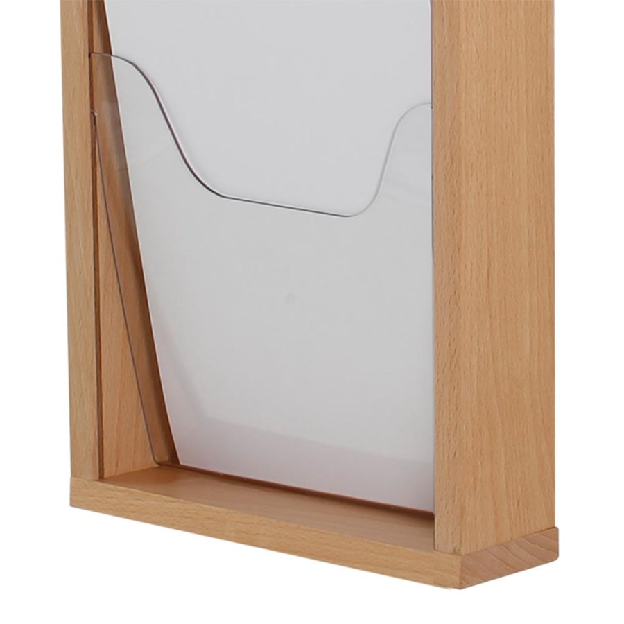 Broschyrh&aring;llarv&auml;gg i tr&auml;. Naturligt tr&auml;. 5xA4