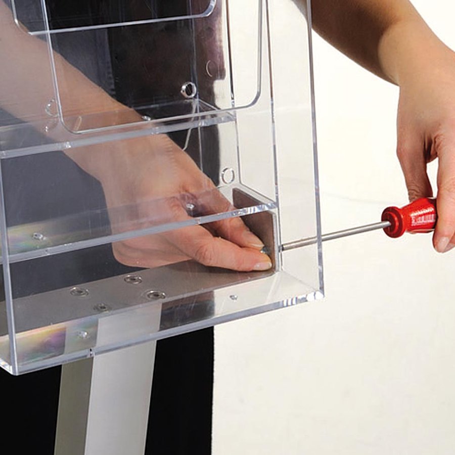 Pelare Broschyrstander vertikal - 3xA4 - 21x29,7 cm