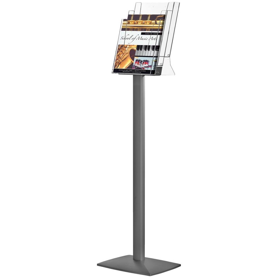 Pelare Broschyrstander vertikal - 3xA4 - 21x29,7 cm