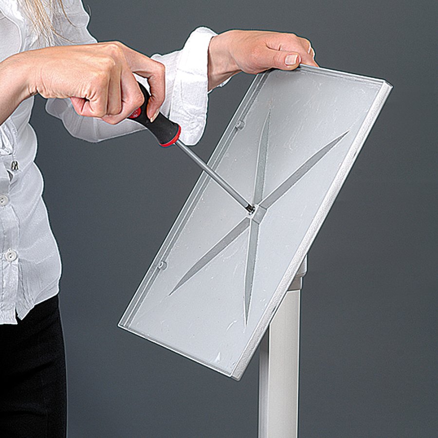 Flex Info stativ justerbart - A3 - silver