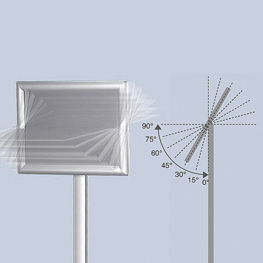 Flex Info stativ justerbart - A2 - silver