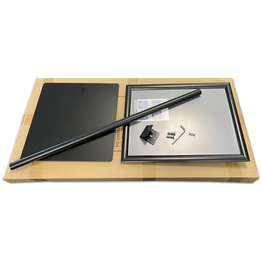 BASIC Infostand A4 - 92mm h&ouml;g v- sn&auml;ppramar profil 25mm, svart