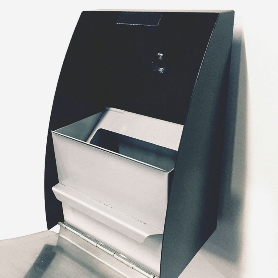 Askfat i borstat st&aring;l