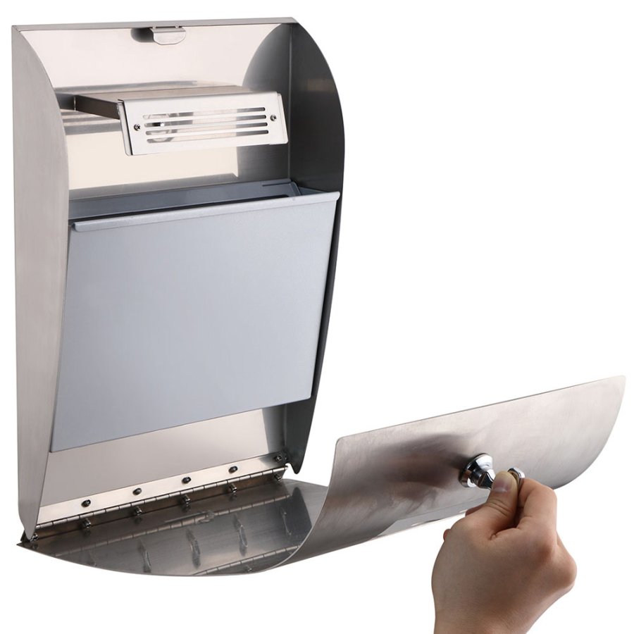 Askkopp konvex i borstat st&aring;l