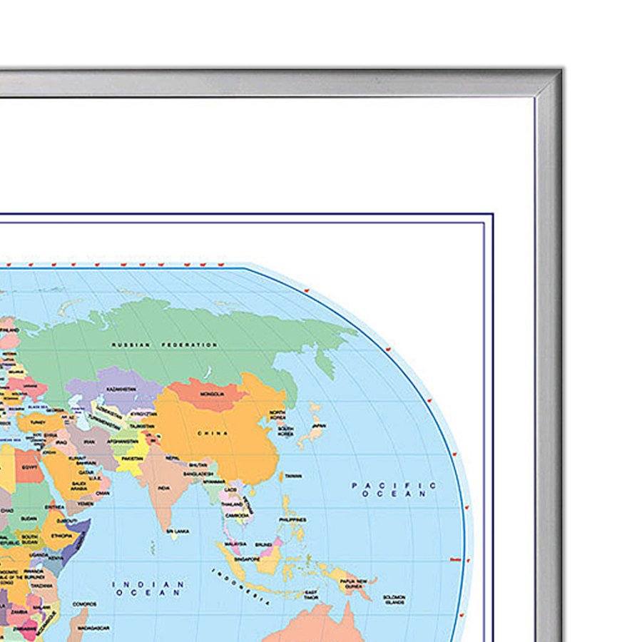 Whiteboard med v&auml;rldskarta - 123x103 cm