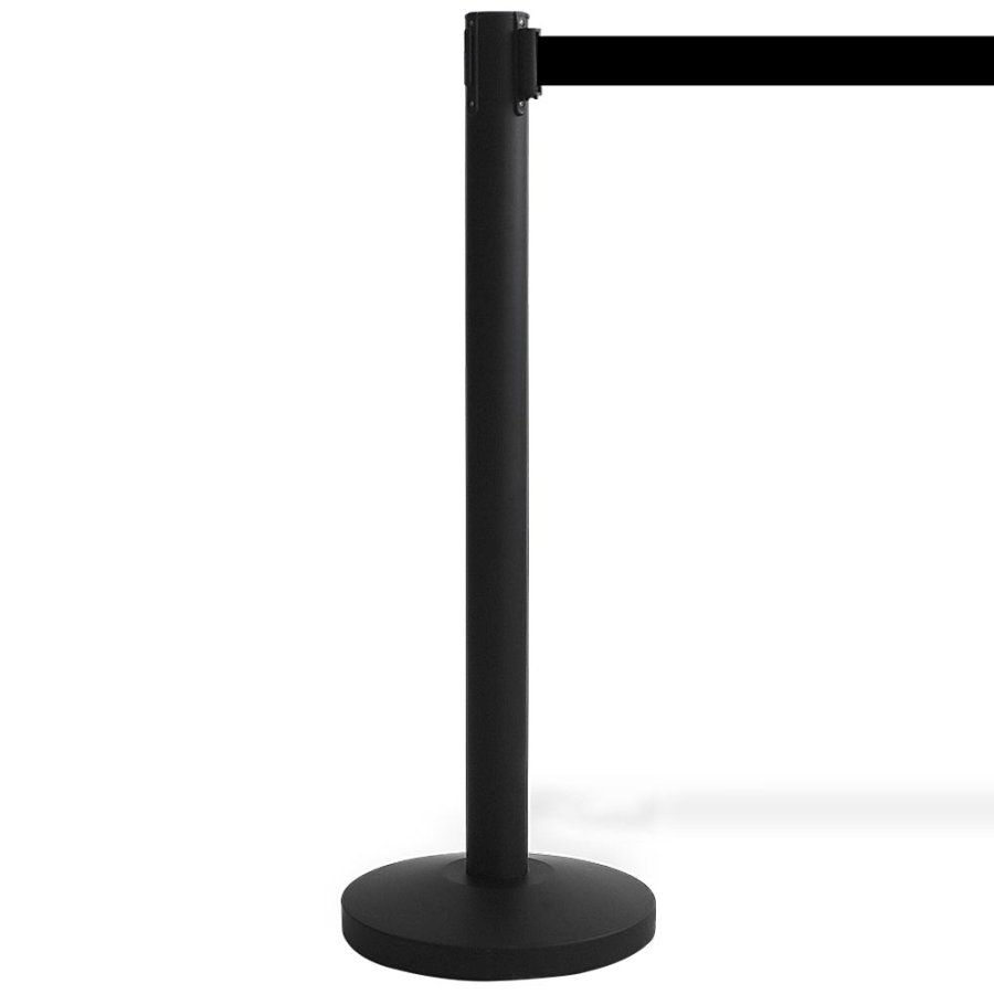 Svart Barri&auml;rstolpe - 1 Stativ med 3 meter svart tejp