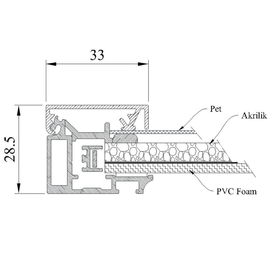 Crown LED Out box - Enkelsidig - Svart - A0