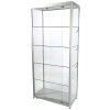 Showcase Tower Duo glasmonter med LED-ljus och l&aring;s - silver #1