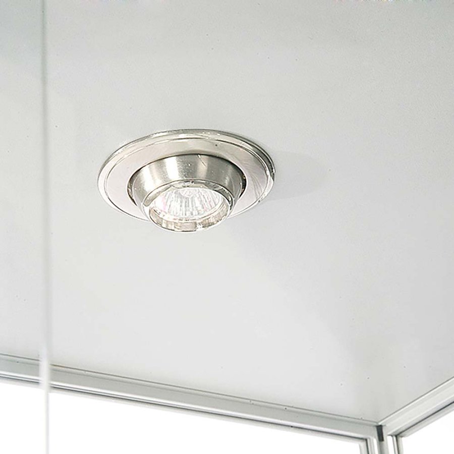 Showcase Tower Duo glasmonter med LED-ljus och l&aring;s - silver