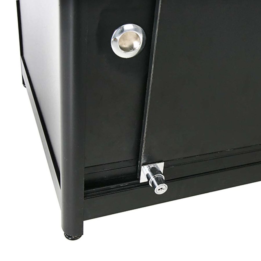 Vitrin vitrinsk&aring;p - Showcase Tower Duo glasmonter med undersk&aring;p, LED-ljus och l&aring;s - svart