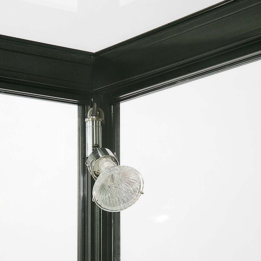 Vitrine vitrinsk&aring;p - Showcase Counter Solo glasmonter med LED-ljus och l&aring;s - svart