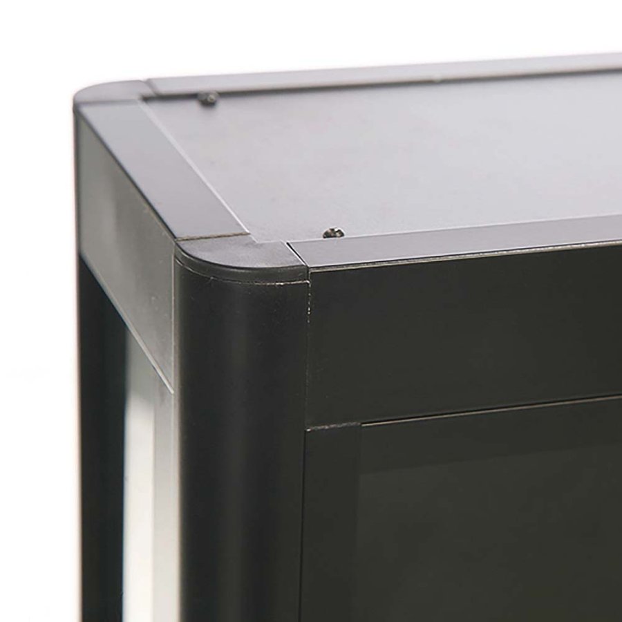 Vitrin vitrinsk&aring;p - Vitrinv&auml;gg Duo glasmonter med LED-ljus och l&aring;s - svart