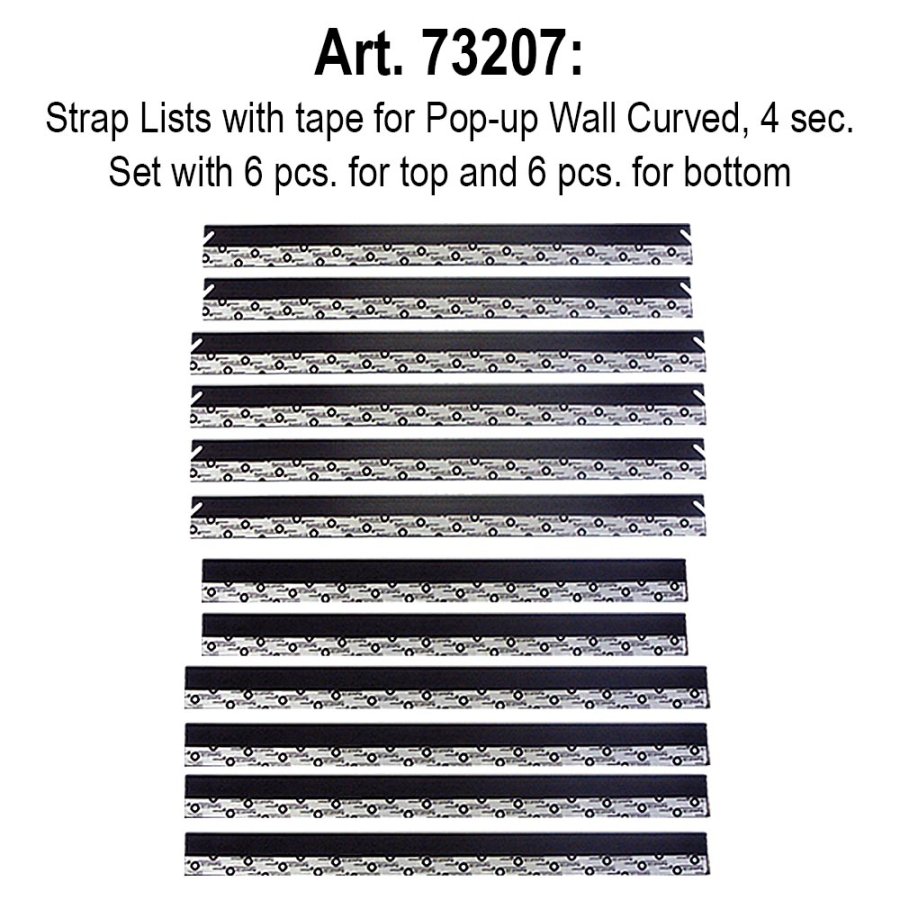 5 x set med &ouml;vre och nedre remmar, POP-UP WALL Curved, med kl&auml;mmor, 300 x 400 cm