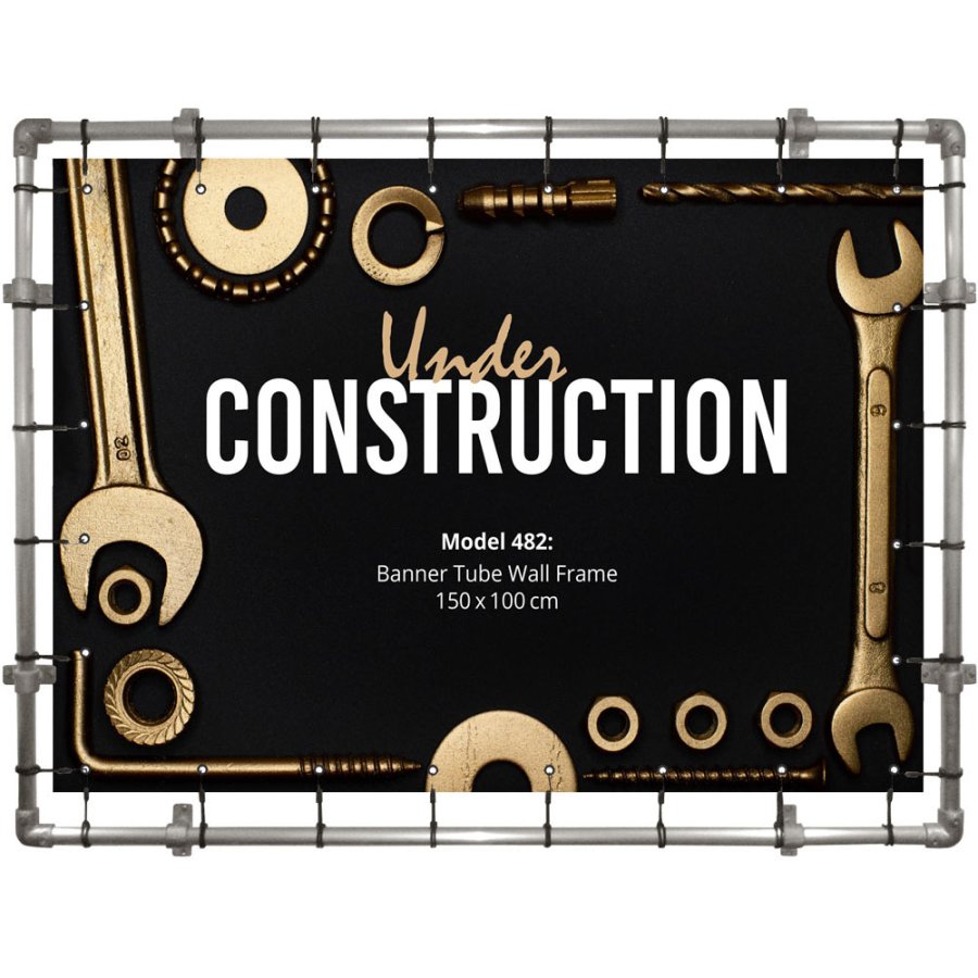 Banner Tube Wall Ram, ram med v&auml;ggf&auml;ste, 150 x 100 cm