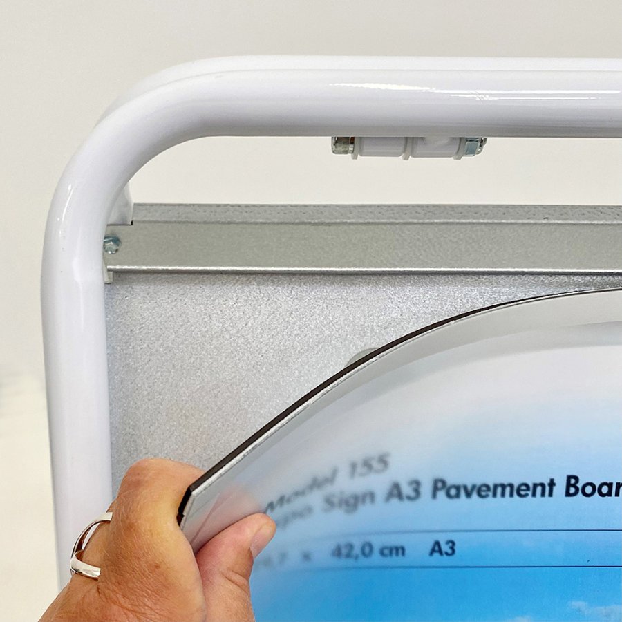 Expo Sign a-st&auml;ll/Mini Sign skyltst&auml;ll med PET-frontplatta - A3 - vit