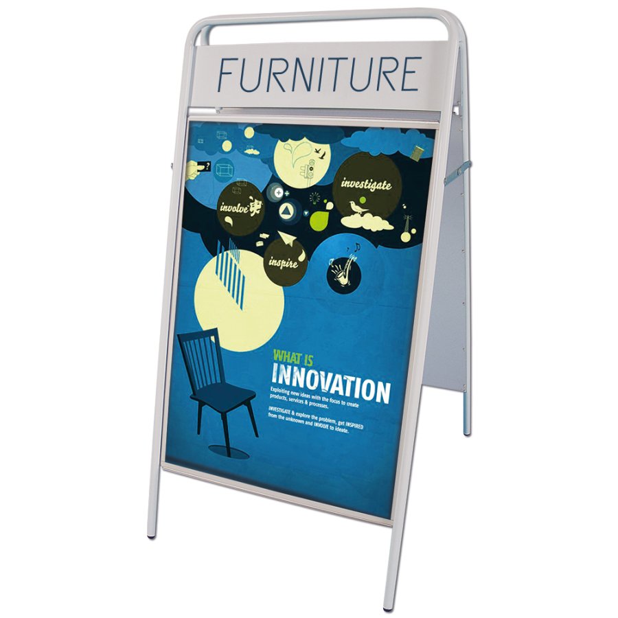 Expo Sign Gatust&auml;ll/Easy Sign Gatupratare - 50x70 cm - vit