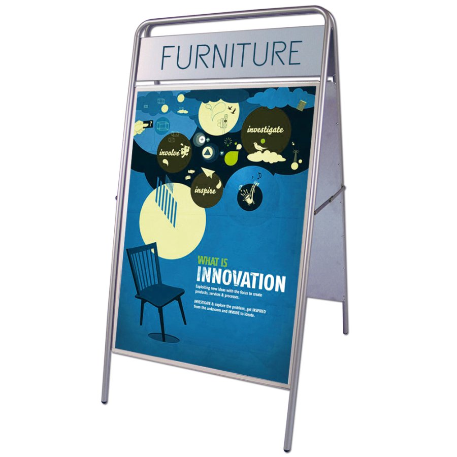 Expo Sign Gatust&auml;ll/Easy Sign Gatupratare - 70x100 cm - silver