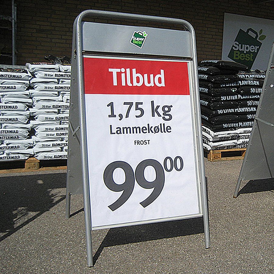 Expo Sign Gatust&auml;ll/Easy Sign Gatupratare - 70x100 cm - silver