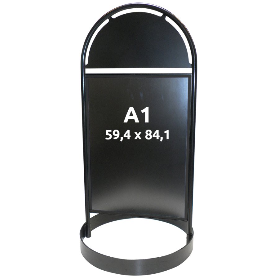 Gatupratare Gotik Circle city sign skyltst&auml;ll , A1, svart