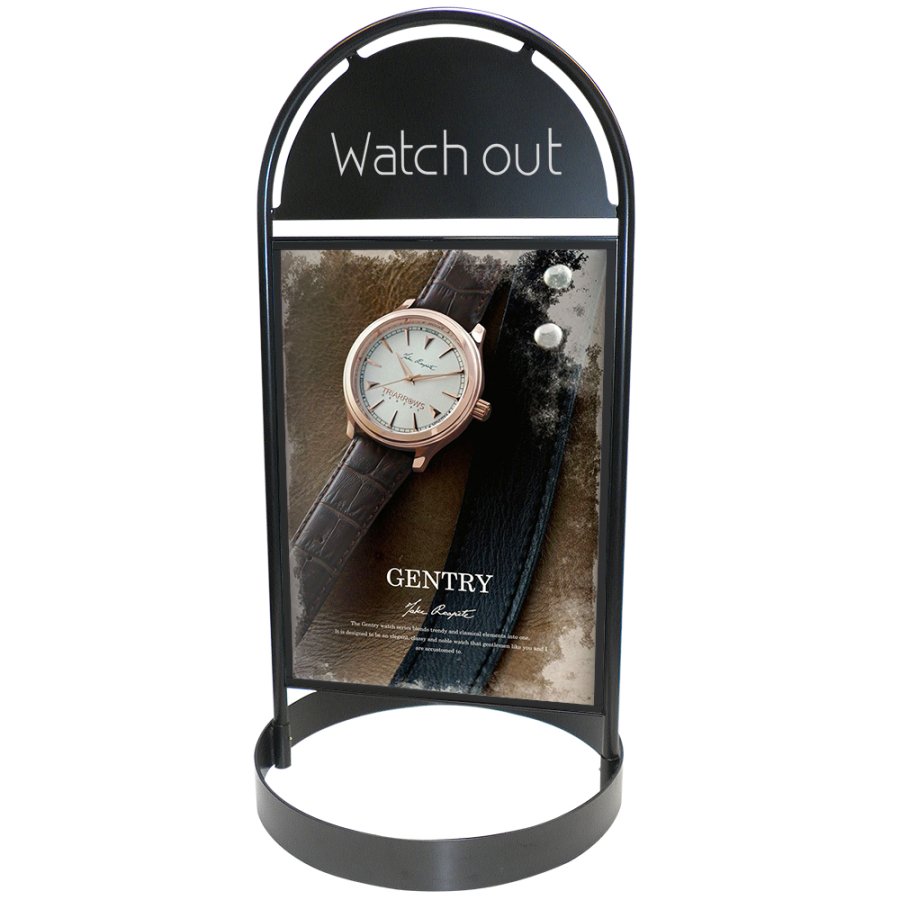 Gatupratare Gotik Circle city sign skyltst&auml;ll, 70x100cm, svart