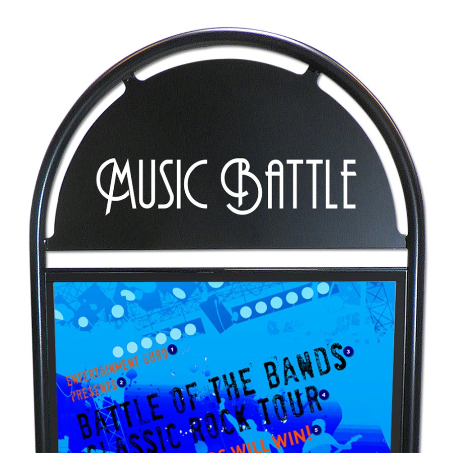 Gatupratare Gotik Circle city sign skyltst&auml;ll, 70x100cm, svart