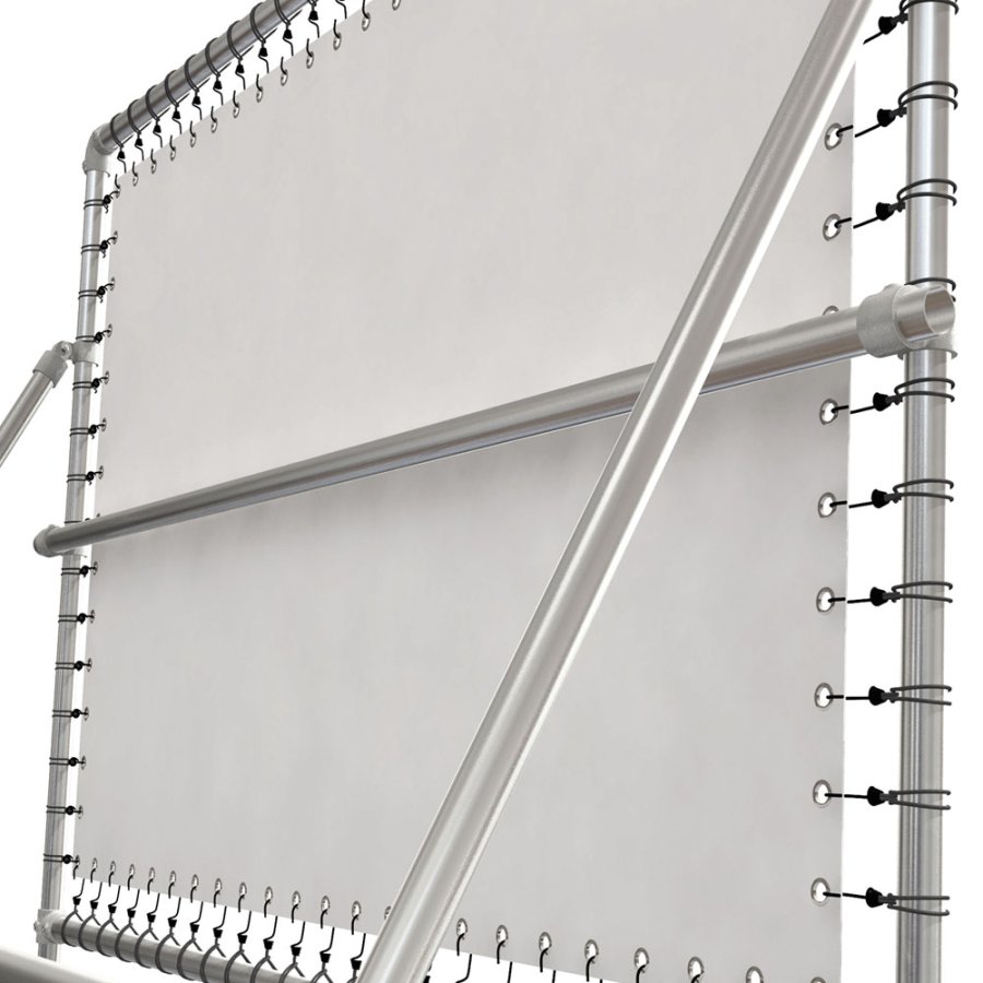 Banner Tube High Stand, frist&aring;ende ram av aluminiumr&ouml;r 0,3 mm / &Oslash; 48 mm - 150 x 100 cm