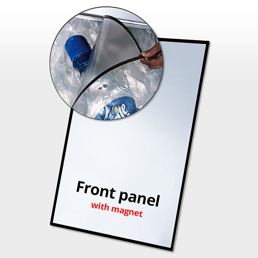 PET frontplatta m/magnet 53x73cm - Sort kant