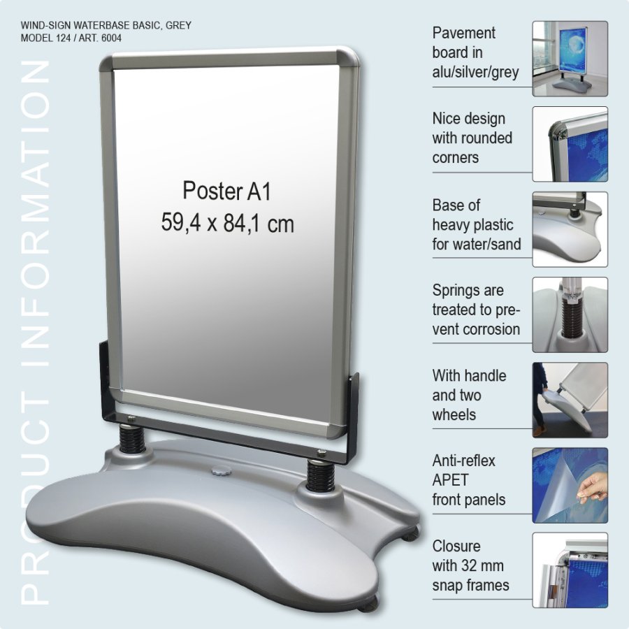 Gatupratare, Wind-Sign Waterbase Basic, 32 mm, Silver, A1 - 59,4 x 84,1 cm