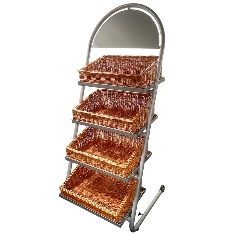 Fl&auml;tad korg till butiksdisplay - fyrkantig 61 x 41 x 20 cm, brun