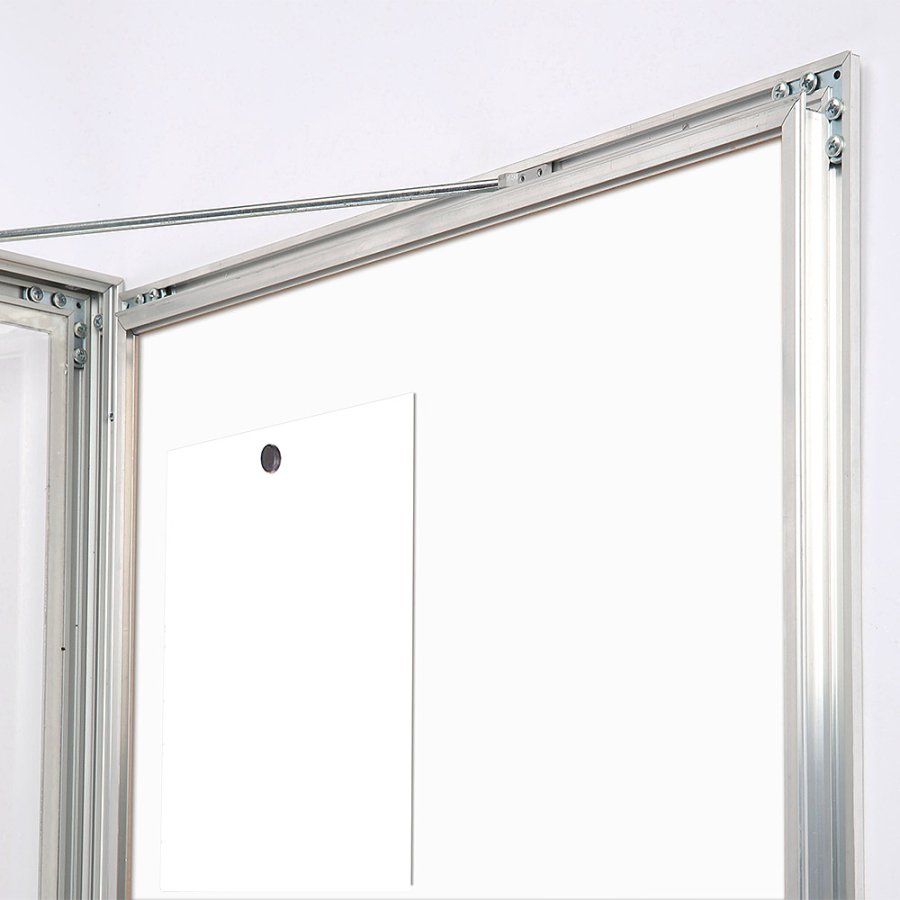 Infobox med magnet, 9 x A4, D27 mm, alu/silver