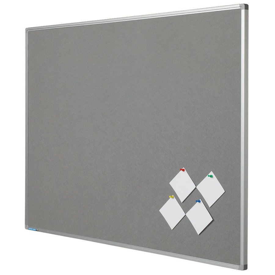 Anslagstavla med aluminiumram filt 120 x 150 cm Gr&aring;