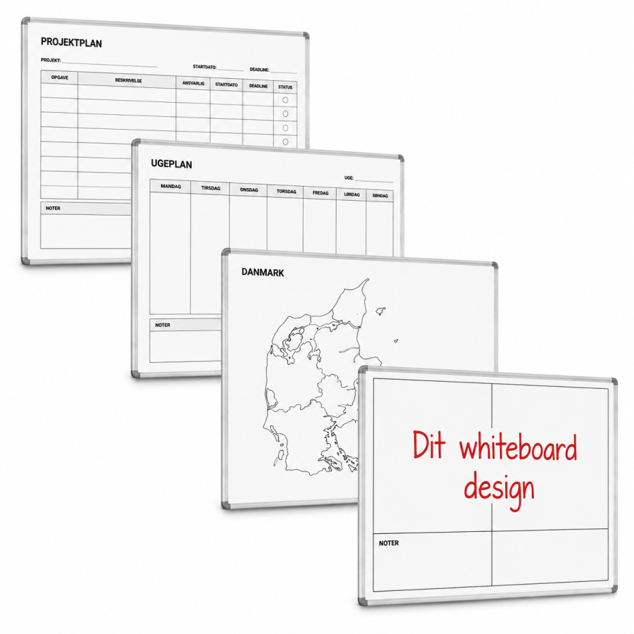 Whiteboard med tryck, magnetisk, 90 x 120 cm
