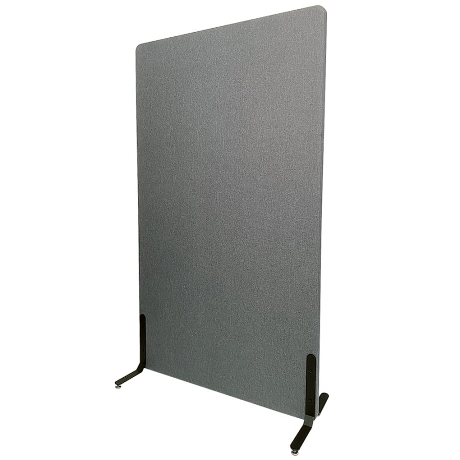 ZONE Hush Wall akustikv&auml;gg rumsavdelare M&ouml;rkgr&aring; tyg 136x80 cm med standardf&ouml;tter
