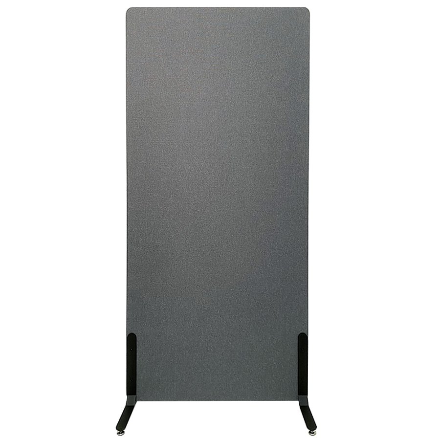 ZONE Hush Wall akustikv&auml;gg och rumsavdelare M&ouml;rkgr&aring; med tygkl&auml;dsel och standardf&ouml;tter 170 x 80 x 4 cm