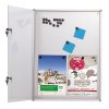 Infoboks med Magnetisk whiteboard, 9 x A4, 35 mm djup, Aluminiumram, l&aring;sbar fram, inomhus #2