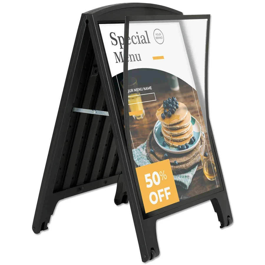 APET plastfront f�r Compact Plast gatupratare, A1, svart (6153) - 1 mm