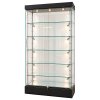 Showcase raml&ouml;s glasmontre med LED-ljus och l&aring;s, svart #1