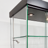 Showcase raml&ouml;s glasmontre med LED-ljus och l&aring;s, svart #2